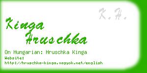 kinga hruschka business card